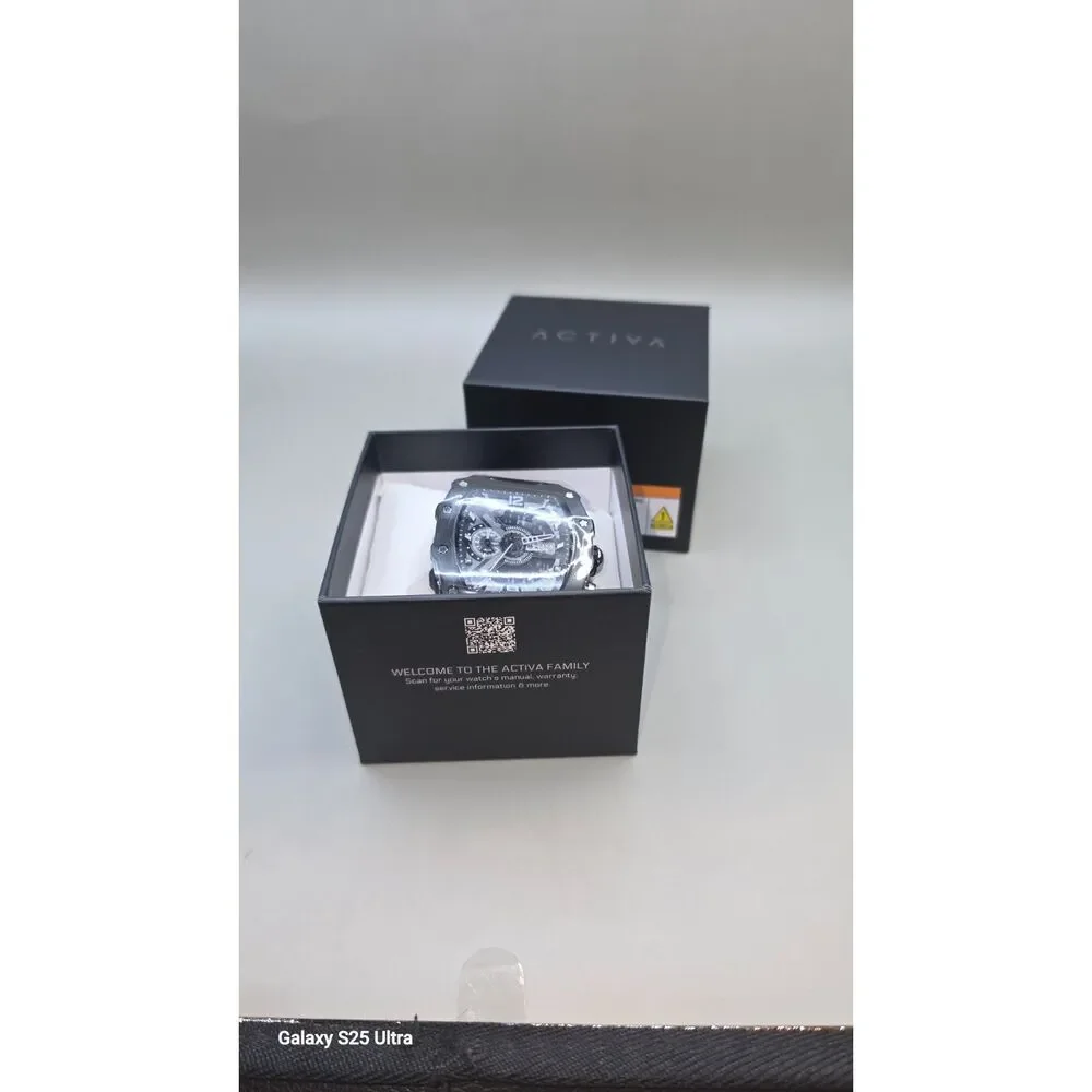 Activa X Men's 44mm All Black Analog Digital Sport Watch Black New In Box